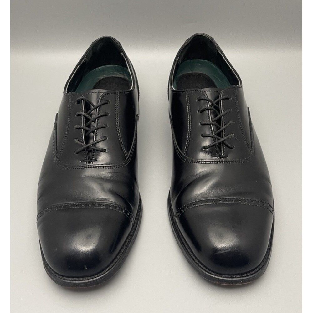 Florsheim Lexington Oxford Mens 9.5D Black Leather Cap Toe Dress Shoe Classic - Picture 2 of 10